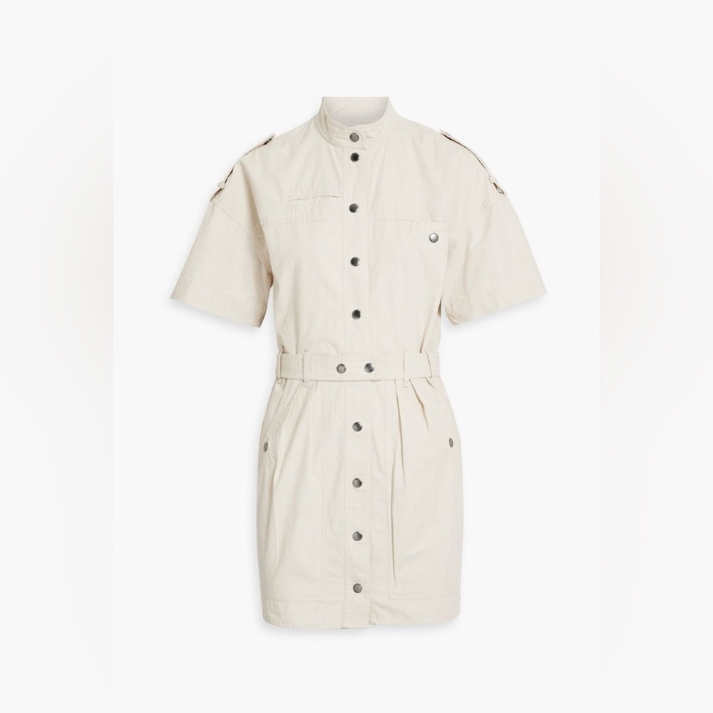 Isabel Marant Rodwell belted cotton-canvas mini dress NWT